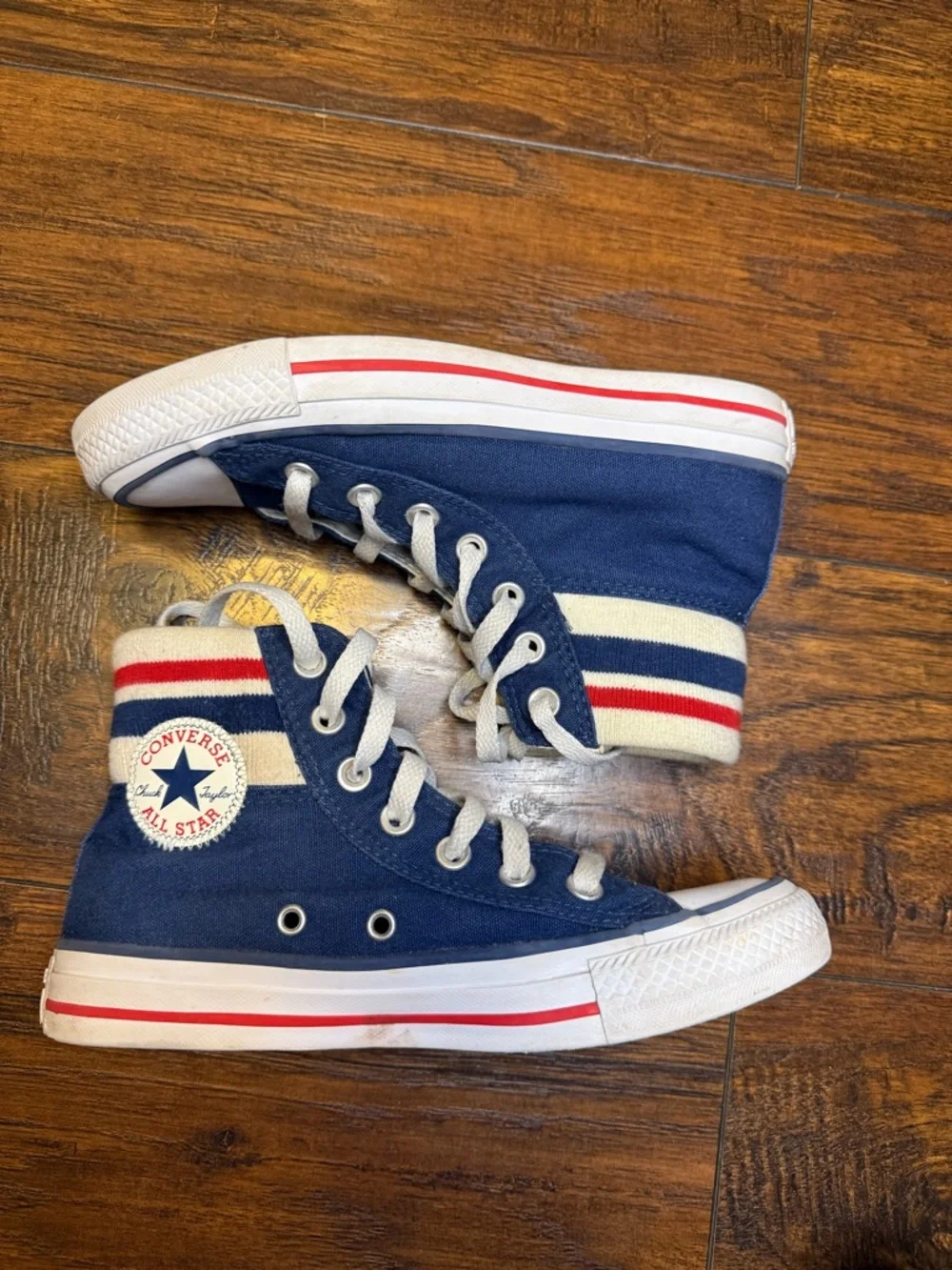 70s meets 80s Converse: Navy Tube Sock High-Tops Retro Athleisure W5.5 M3.5 Kids